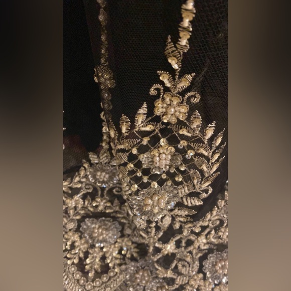 black pakistani long dress beautiful fashion skirt - Picture 4 of 11